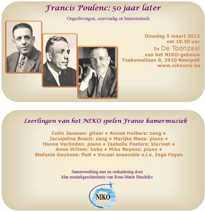 UITNODIGING  Concert Francis Poulenc