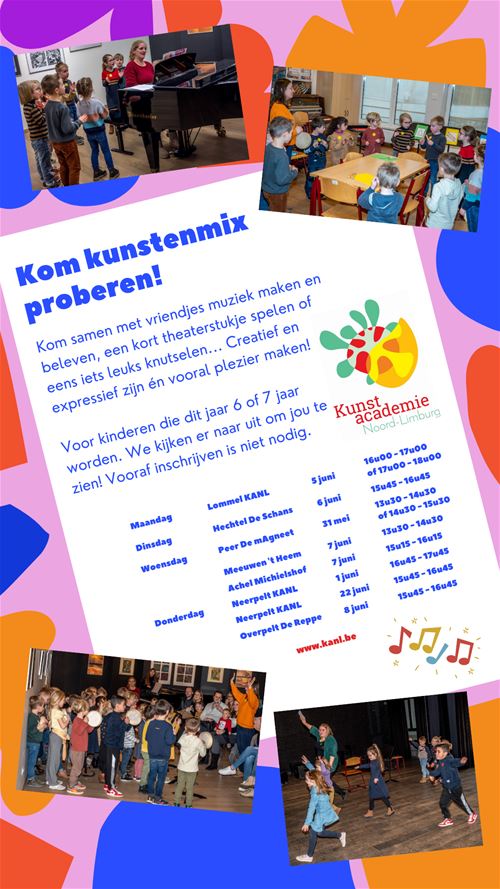 Kom Kunstenmix proberen!