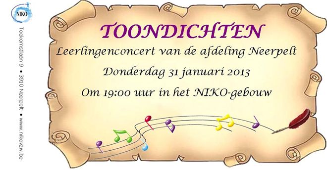 UITNODIGING Leerlingenconcert Neerpelt